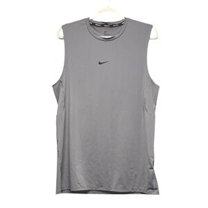 Nike Pro Combat Mens Tank Top Shirt Grey‎ Dri-Fit Sleeveless Large Slim Fit